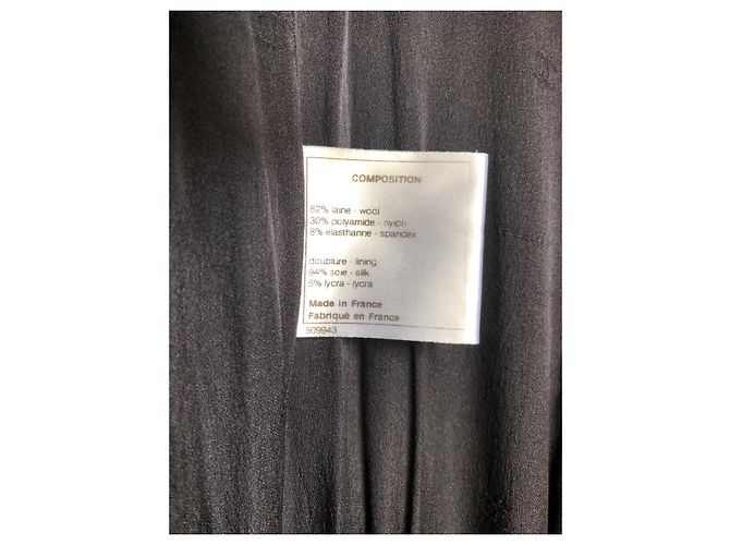Vestido Chanel preto de lã com mangas curtas - vista 7