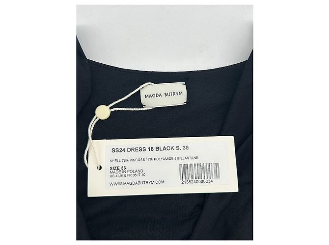 Magda Butrym Kleid T.FR 36 Viskose Schwarz - Ansicht 5