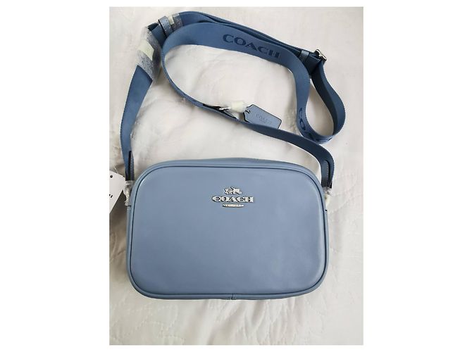 Borsa Camera Coach in pelle blu chiaro - vista 10