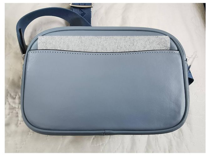 Borsa Camera Coach in pelle blu chiaro - vista 13