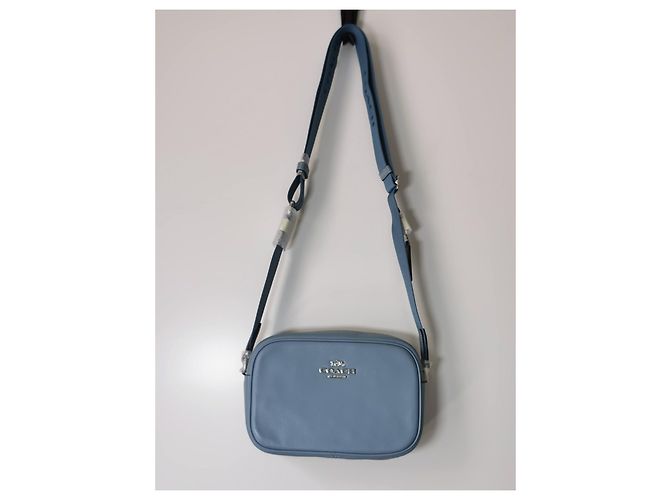 Borsa Camera Coach in pelle blu chiaro - vista 14
