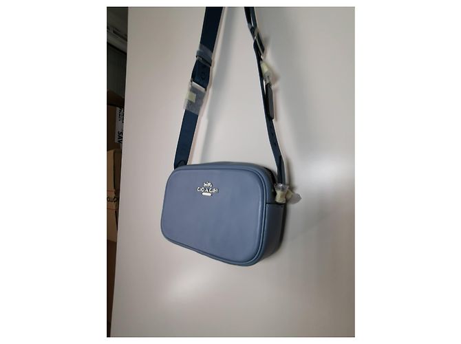 Borsa Camera Coach in pelle blu chiaro - vista 15
