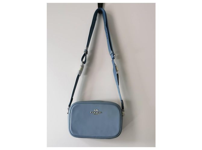 Borsa Camera Coach in pelle blu chiaro - vista 3