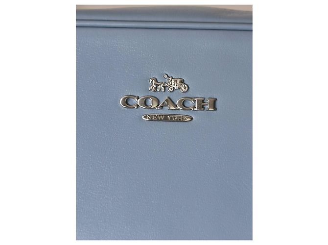 Borsa Camera Coach in pelle blu chiaro - vista 4