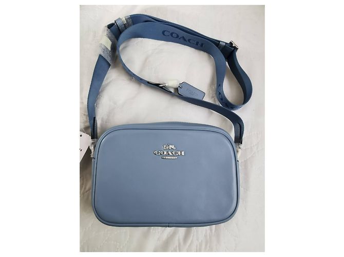 Borsa Camera Coach in pelle blu chiaro - vista 7