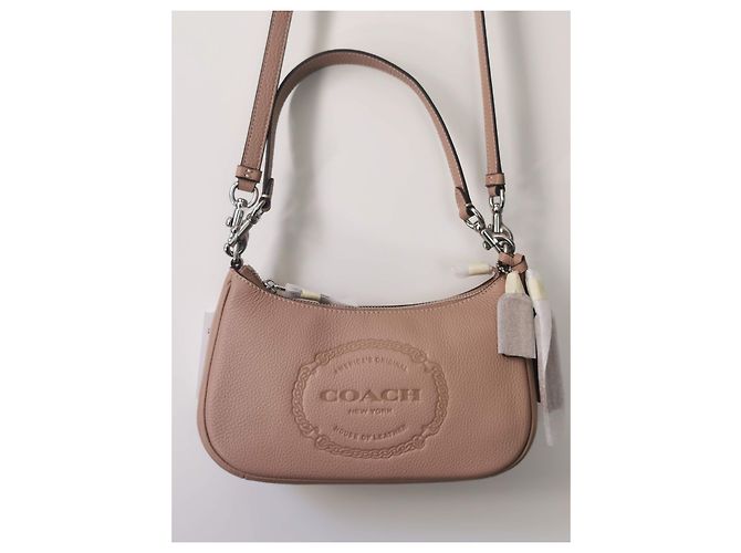 Bolso Coach de cuero taupe con herrajes plateados Beige Marrón claro Hardware de plata - vista 5
