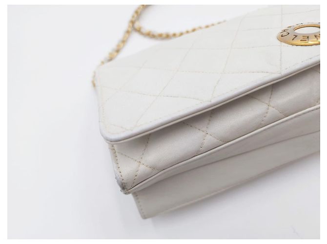 Wallet On Chain Portafoglio a catena con tracolla Chanel Timeless Classic Single Flap. Bianco - vista 11