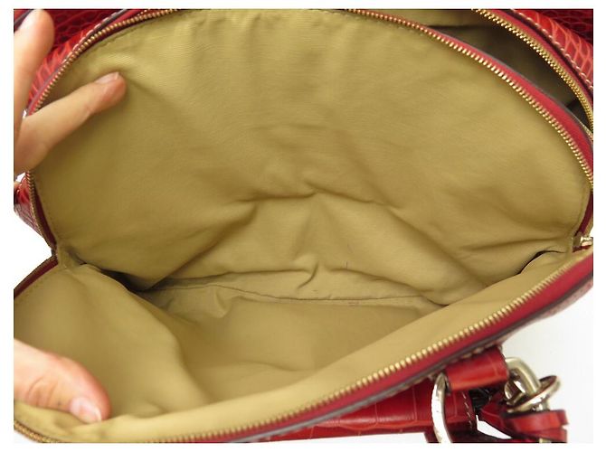 LANCEL ADJANI SCHULTERHANDTASCHE HANDTASCHE AUS ROTEM KROKOLEDER - Ansicht 10