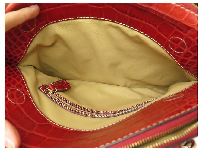 LANCEL ADJANI SCHULTERHANDTASCHE HANDTASCHE AUS ROTEM KROKOLEDER - Ansicht 12