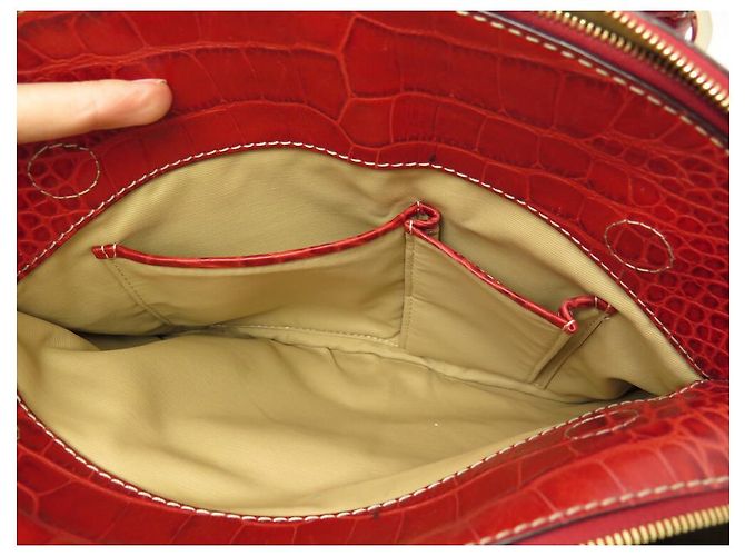 LANCEL ADJANI SCHULTERHANDTASCHE HANDTASCHE AUS ROTEM KROKOLEDER - Ansicht 15