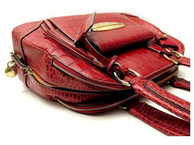 LANCEL ADJANI SCHULTERHANDTASCHE HANDTASCHE AUS ROTEM KROKOLEDER - Ansicht 3