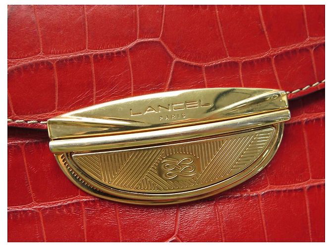 LANCEL ADJANI SCHULTERHANDTASCHE HANDTASCHE AUS ROTEM KROKOLEDER - Ansicht 5