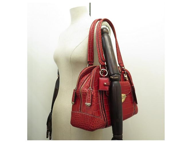 LANCEL ADJANI SCHULTERHANDTASCHE HANDTASCHE AUS ROTEM KROKOLEDER - Ansicht 7