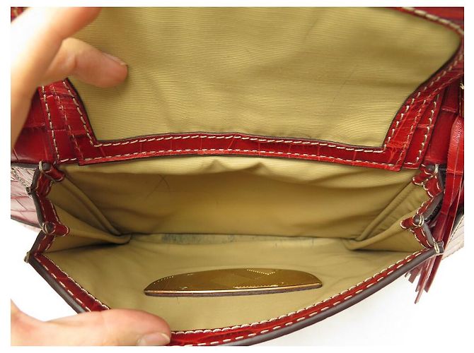 LANCEL ADJANI SCHULTERHANDTASCHE HANDTASCHE AUS ROTEM KROKOLEDER - Ansicht 8