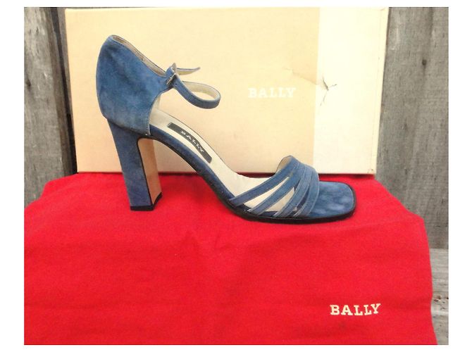 Sandali Bally Effeto in camoscio blu - vista 2