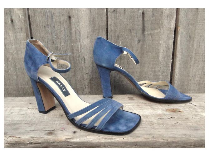 Sandali Bally Effeto in camoscio blu - vista 3