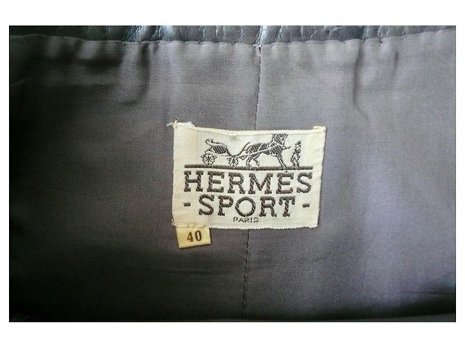 Hermès Falda cruzada de lana gris HERMES SPORT T40 - vista 3