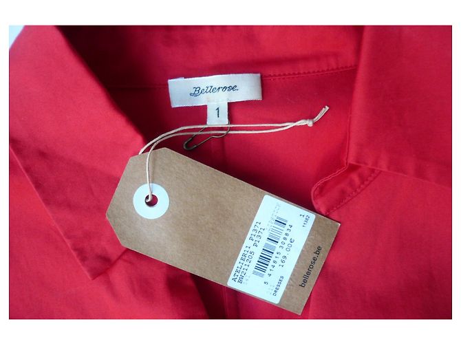 Vestido rojo nuevo de algodón BELLEROSE T1 Roja - vista 3