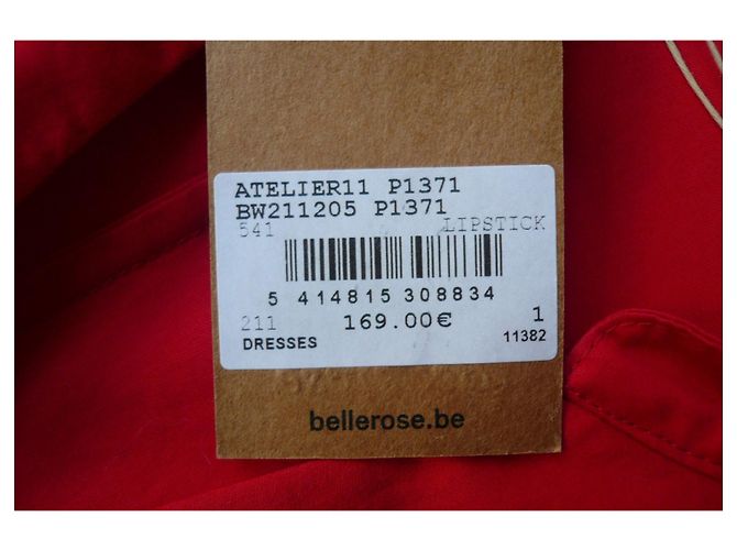 Vestido rojo nuevo de algodón BELLEROSE T1 Roja - vista 5