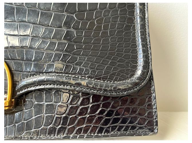 HERMÈS - Borsa a mano in coccodrillo nero - Ansicht 11