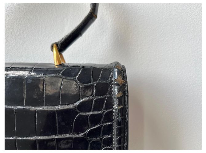 HERMÈS - Borsa a mano in coccodrillo nero - Ansicht 12