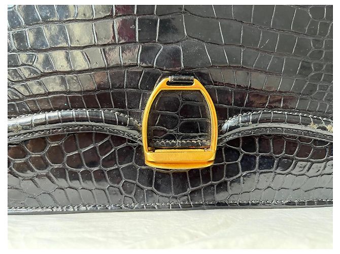 HERMÈS - Borsa a mano in coccodrillo nero - Ansicht 4