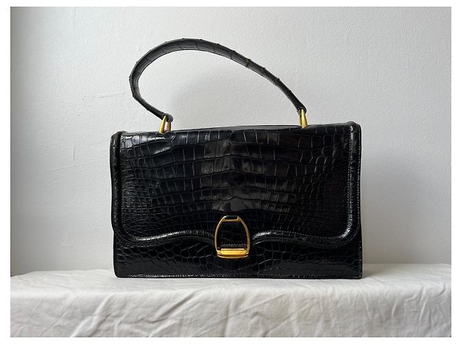 HERMÈS - Borsa a mano in coccodrillo nero - Ansicht 6