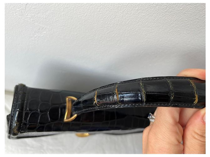 HERMÈS - Borsa a mano in coccodrillo nero - Ansicht 7
