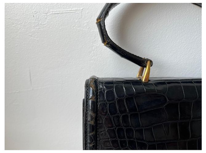 HERMÈS - Borsa a mano in coccodrillo nero - Ansicht 8