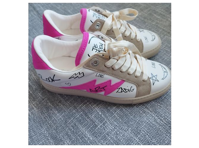 Scarpe Zadig & Voltaire ZV1749 Bianco Fuschia - vista 5