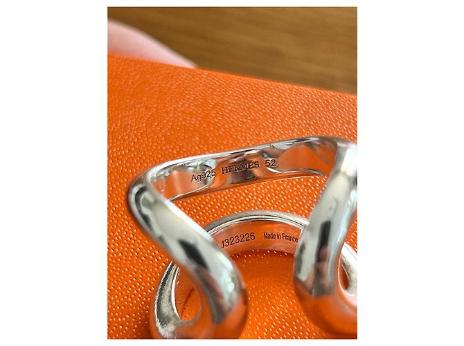 Anel Hermès Lima GM Prata - vista 2