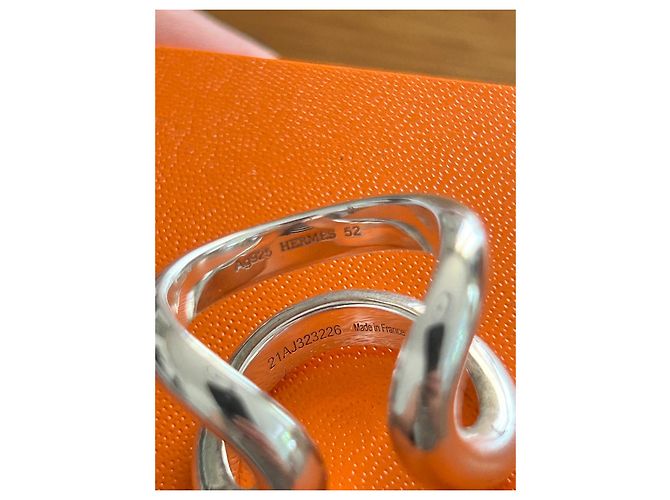 Anel Hermès Lima GM Prata - vista 3