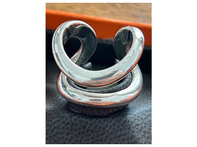 Anel Hermès Lima GM Prata - vista 4