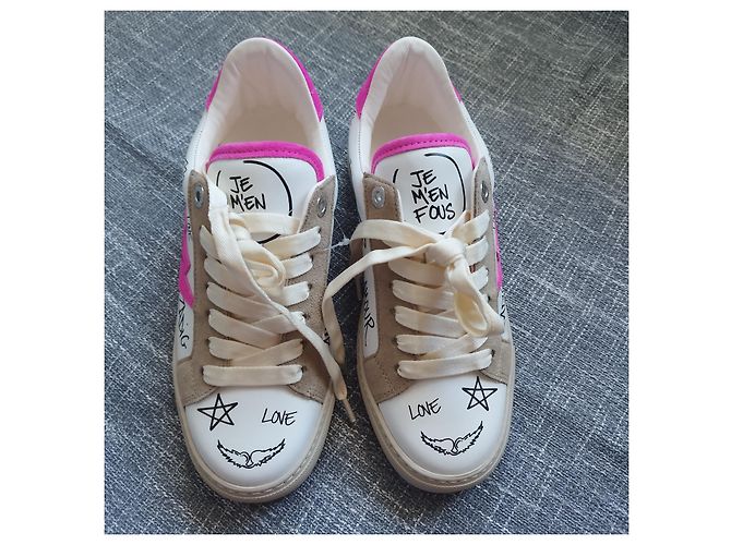 Scarpe Zadig & Voltaire ZV1747 Bianco Fuschia - vista 6
