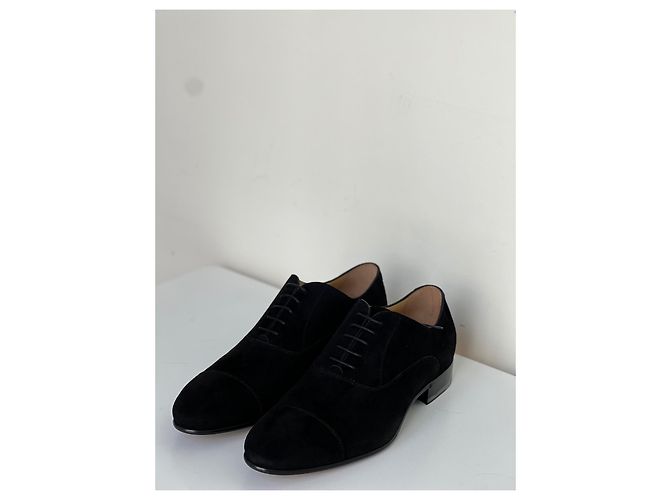 mocassino in camoscio nero con lacci Chanel taglia 44 Blu scuro - vista 4