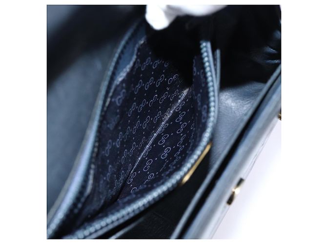 GUCCI Borsa a Mano Pelle Nera Auth 73035 Nero - vista 18