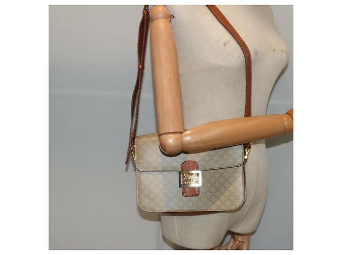 Céline CELINE Borsa a tracolla in tela macadam Beige Auth 73295 - vista 24
