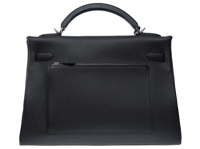Hermès HERMES Kelly 40 Bag in Black Leather - 101900 - view 4