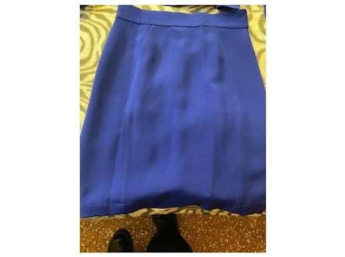 Tailleur Thierry Mugler blu in cotone con blazer e gonna - vista 10