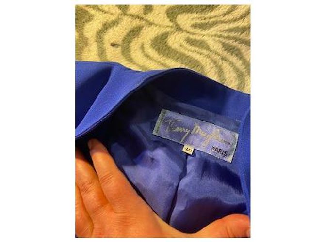 Tailleur Thierry Mugler blu in cotone con blazer e gonna - vista 5