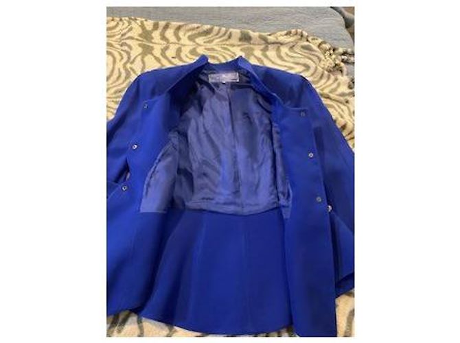 Tailleur Thierry Mugler blu in cotone con blazer e gonna - vista 7