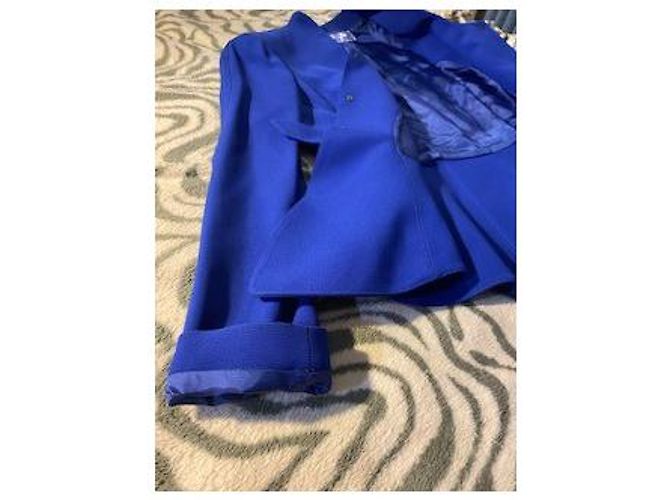 Tailleur Thierry Mugler blu in cotone con blazer e gonna - vista 8