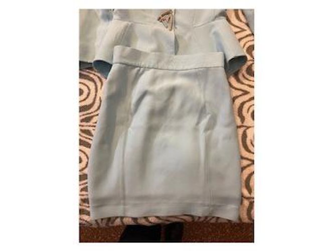 Tailleur Thierry Mugler Blazer e Gonna Azzurro Chiaro Cotone Blu chiaro - vista 10