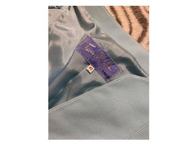 Tailleur Thierry Mugler Blazer e Gonna Azzurro Chiaro Cotone Blu chiaro - vista 5