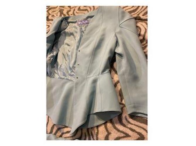 Tailleur Thierry Mugler Blazer e Gonna Azzurro Chiaro Cotone Blu chiaro - vista 6