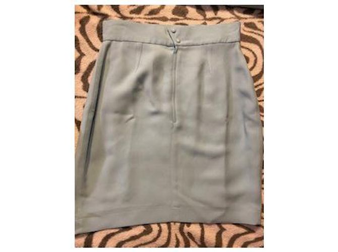 Tailleur Thierry Mugler Blazer e Gonna Azzurro Chiaro Cotone Blu chiaro - vista 7