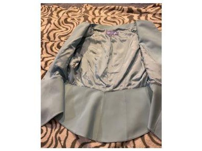 Tailleur Thierry Mugler Blazer e Gonna Azzurro Chiaro Cotone Blu chiaro - vista 8