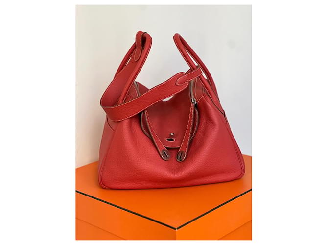 Borsa Hermès Lindy 34 Rossa Rosso - vista 2