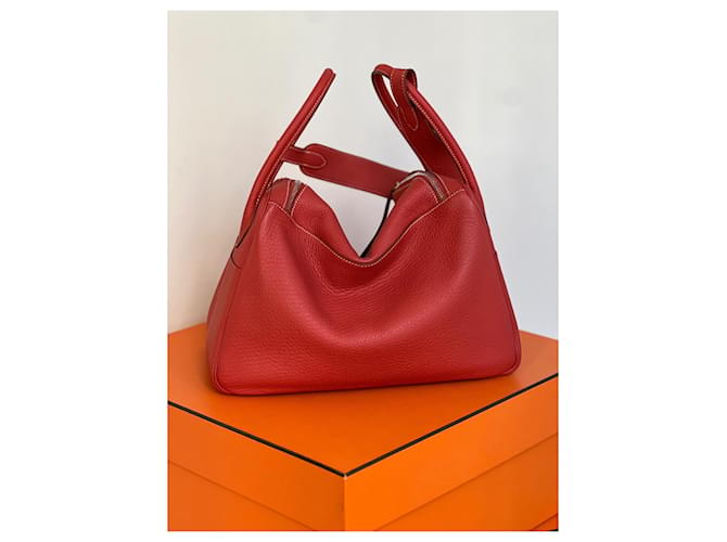 Borsa Hermès Lindy 34 Rossa Rosso - vista 4