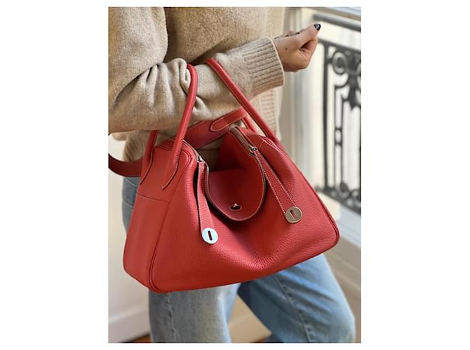 Borsa Hermès Lindy 34 Rossa Rosso - vista 9